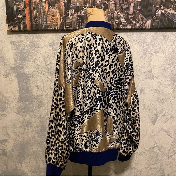 Vintage Anthony Sicari Cheetah Print Long Sleeve Zipper Jacket size M - Picture 4 of 8